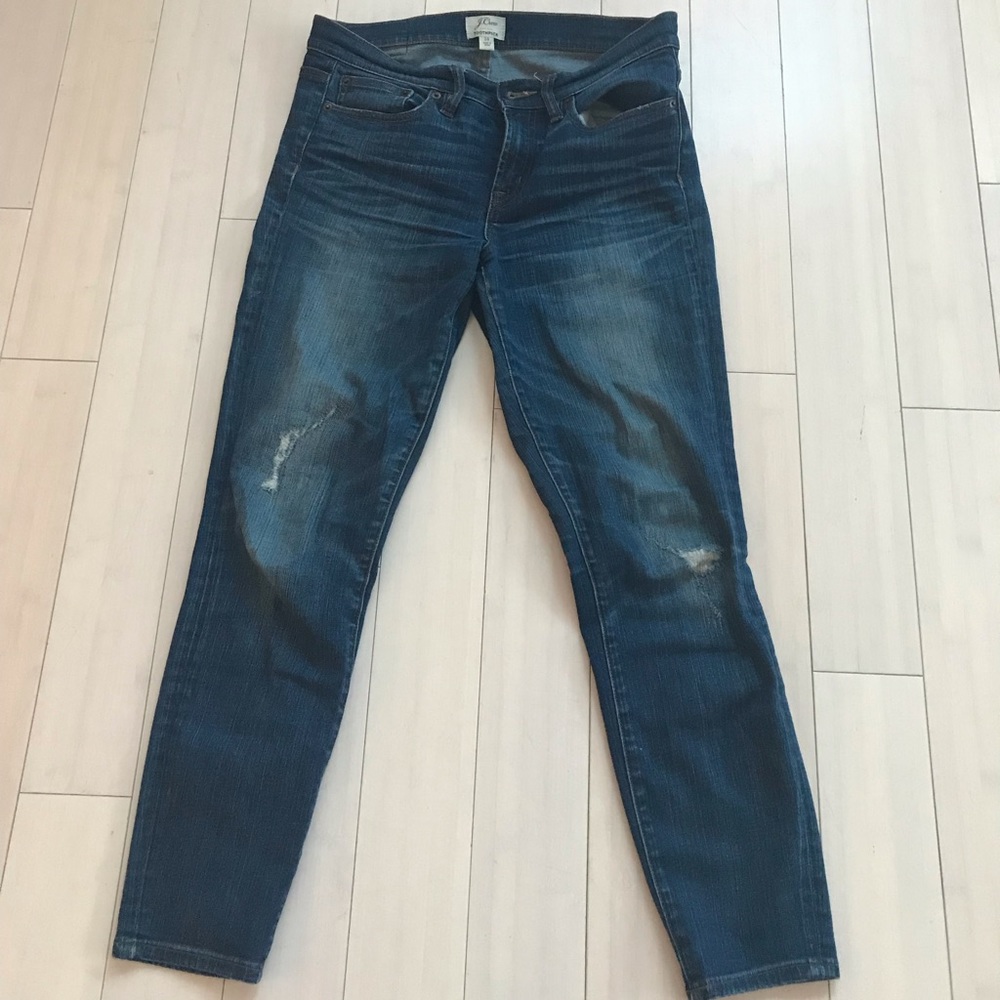 J Crew Toothpick Mid Rise Cropped Skinny Jeans, 28